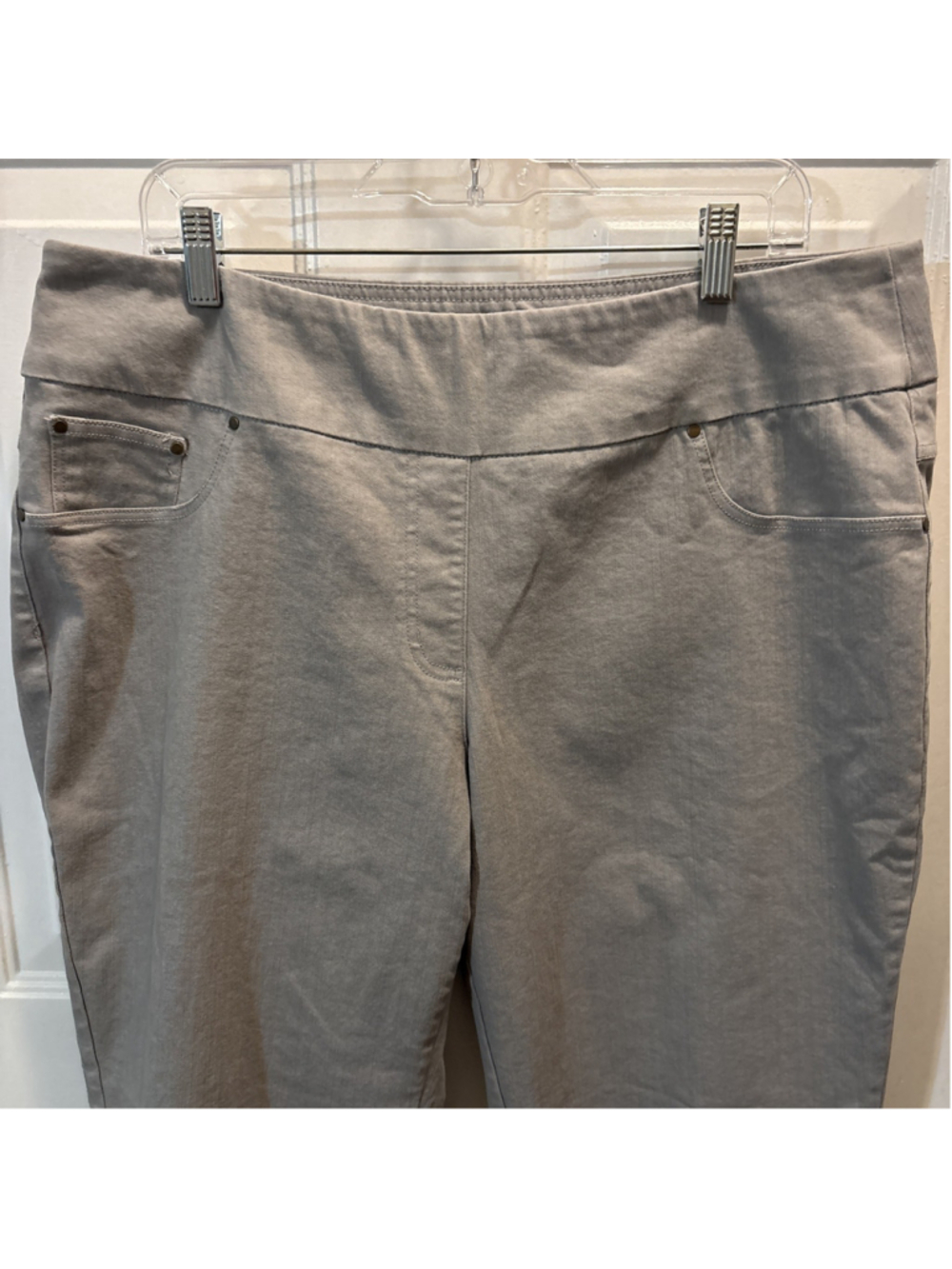 Ruby Rd. Woman Pants 16W Gray Stretch Pull On Comfort Waist Plus Size 1203